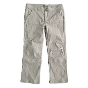 Prana Halle Convertible Hiking Pants Beige Mid Rise Stretch Outdoor Women's 14